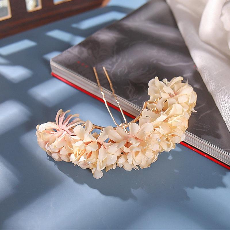 Silk Flower Antique Hairpin Retro Garland Hair Accessories Folk Wedding