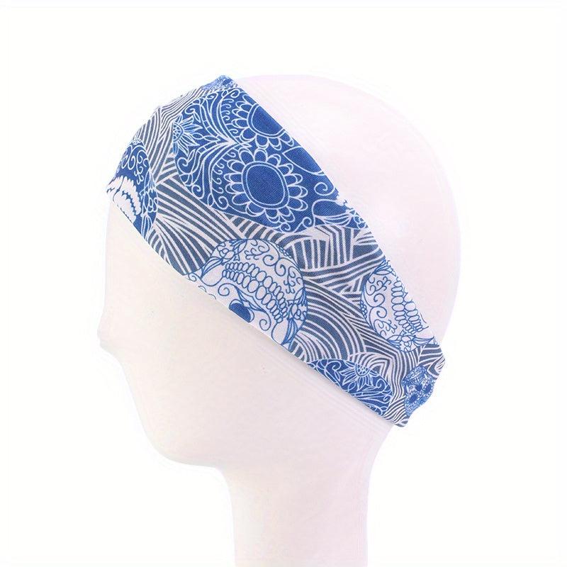 Colorful Pattern Sweatband for Women Stretchy Sports Headband