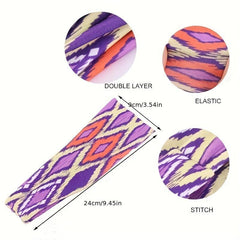 Colorful Pattern Sweatband for Women Stretchy Sports Headband
