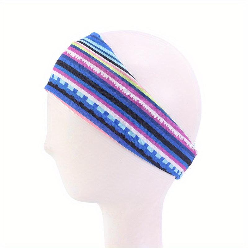 Colorful Pattern Sweatband for Women Stretchy Sports Headband