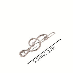 Alloy Note Shape Hair Clip Faux Pearl Side Clip Hair Accessories