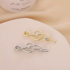 Alloy Note Shape Hair Clip Faux Pearl Side Clip Hair Accessories