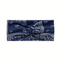 Bohemian Paisley Pattern Headband Knotted Headdress Yoga Sports Headband