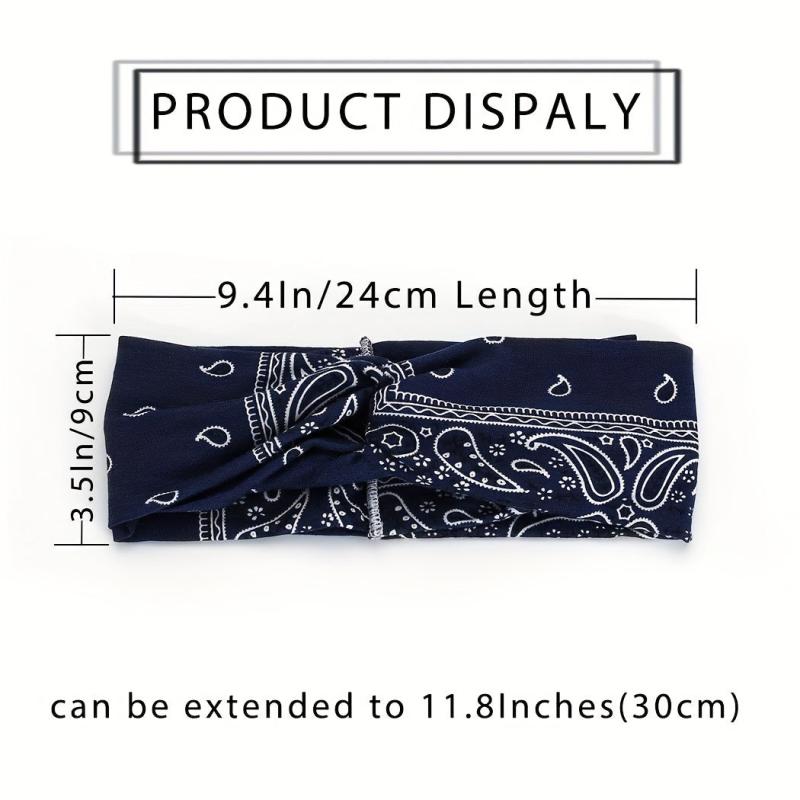 Bohemian Paisley Pattern Headband Knotted Headdress Yoga Sports Headband