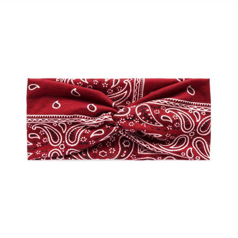 Bohemian Paisley Pattern Headband Knotted Headdress Yoga Sports Headband