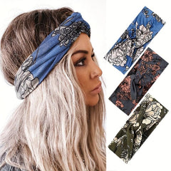 Bohemian Paisley Pattern Headband Knotted Headdress Yoga Sports Headband