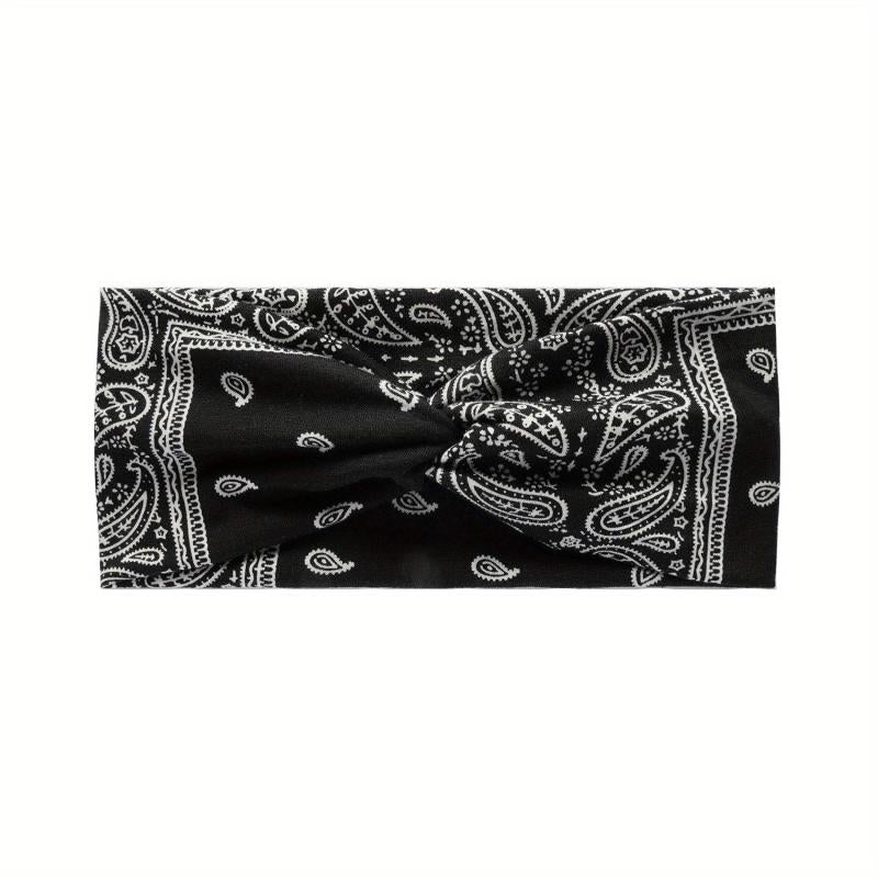 Bohemian Paisley Pattern Headband Knotted Headdress Yoga Sports Headband