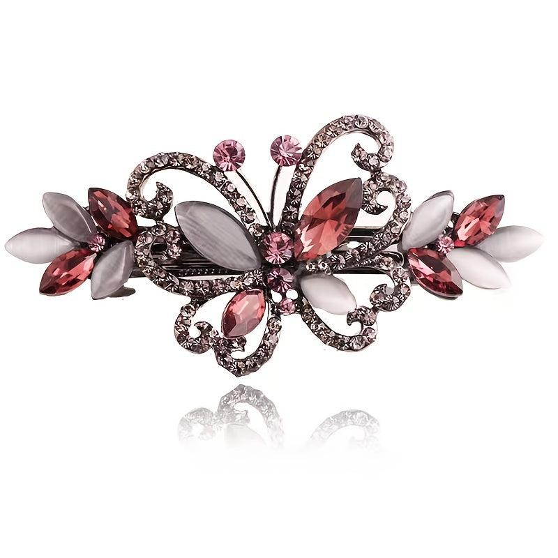 Butterfly Hair Crystal Barrette Clip for Girls Women