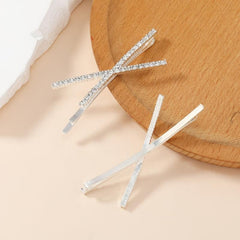 X Shaped Crystal Hair Pins Metal Hair Clip Rhinestone Bobby Pin for Women