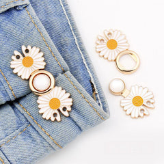 2pcs Daisy Pants Waist Buckle Elastic Adjust DIY Button Pin Sewing Supplies