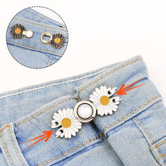 2pcs Daisy Pants Waist Buckle Elastic Adjust DIY Button Pin Sewing Supplies