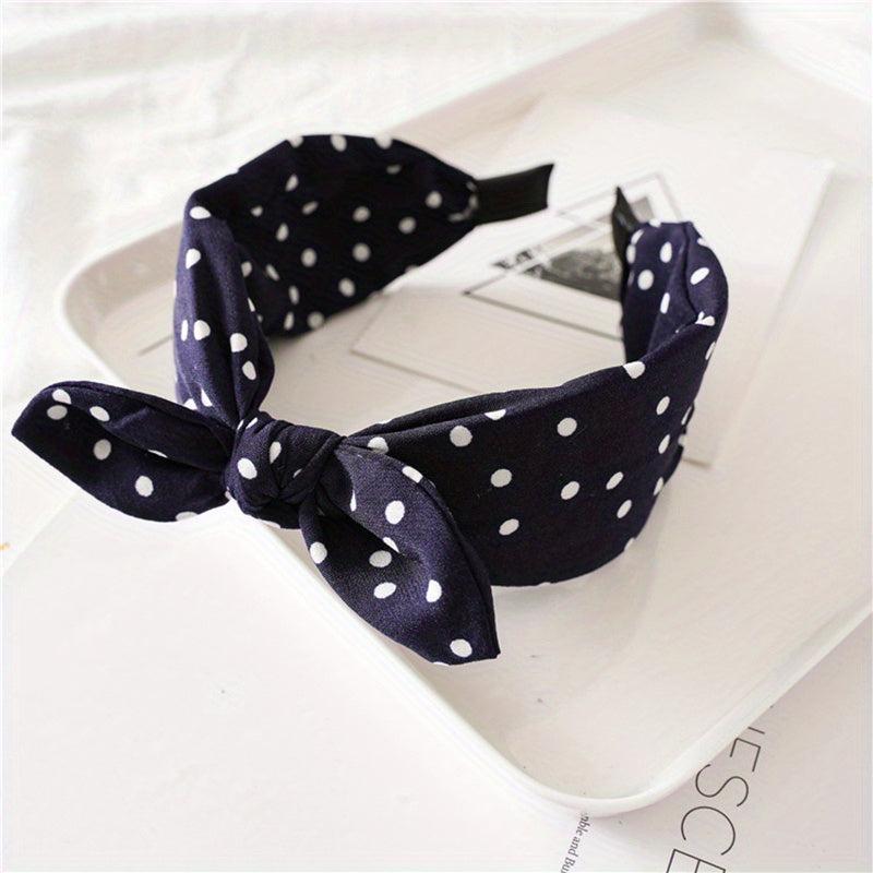 Boho Polka Dot Bowknot Headband for Women Girls