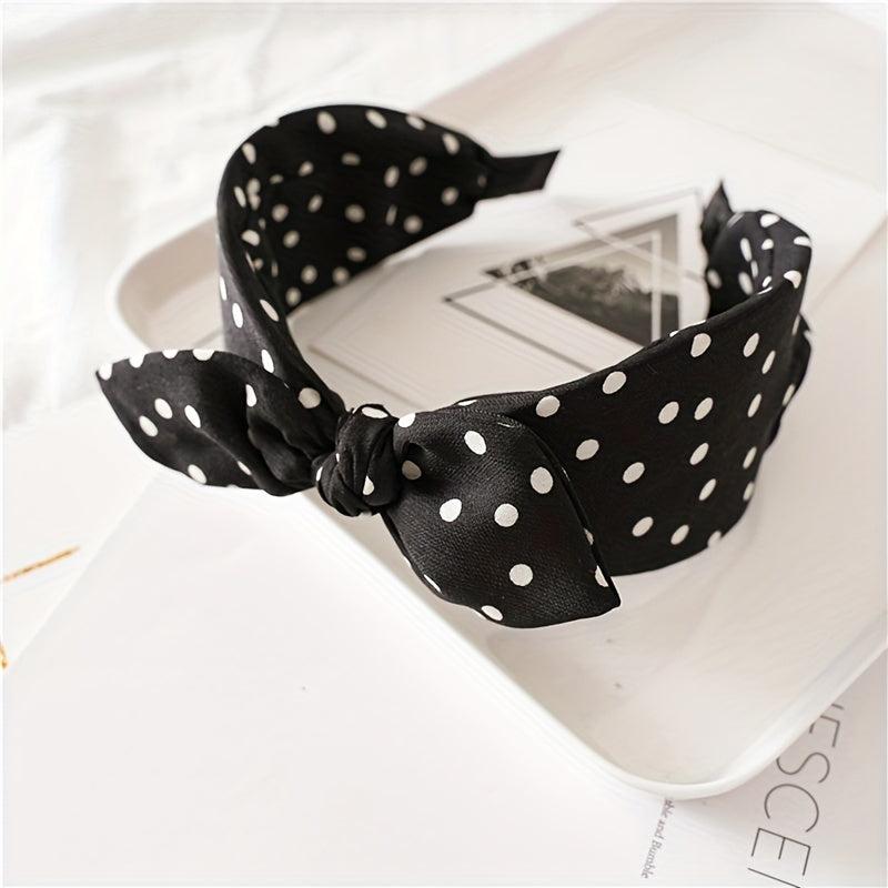 Boho Polka Dot Bowknot Headband for Women Girls