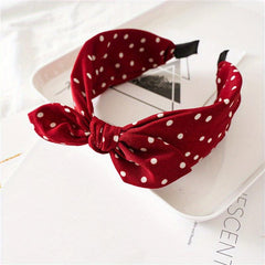 Boho Polka Dot Bowknot Headband for Women Girls