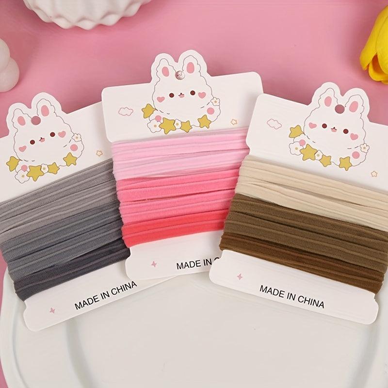5pcs Thick Wide Hair Tie Seamless Hair Rope Elastic Ponytail Holder