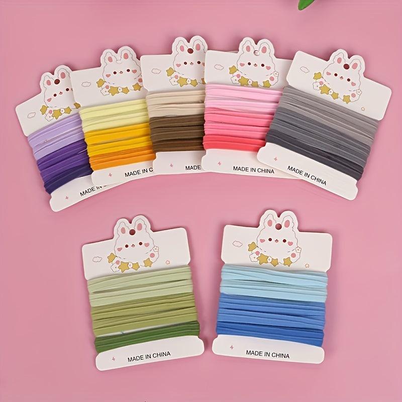 5pcs Thick Wide Hair Tie Seamless Hair Rope Elastic Ponytail Holder