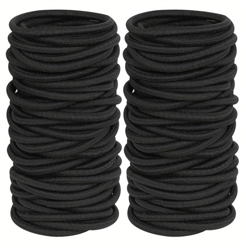 50 Pcs Hair Ties for Thick & Curly Hair Ponytail Holders Elastic Bands Women Men