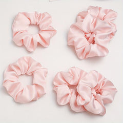 6pcs Women Scrunchies Hair Tie Style Solid Hair Ring For Ponytail Holder