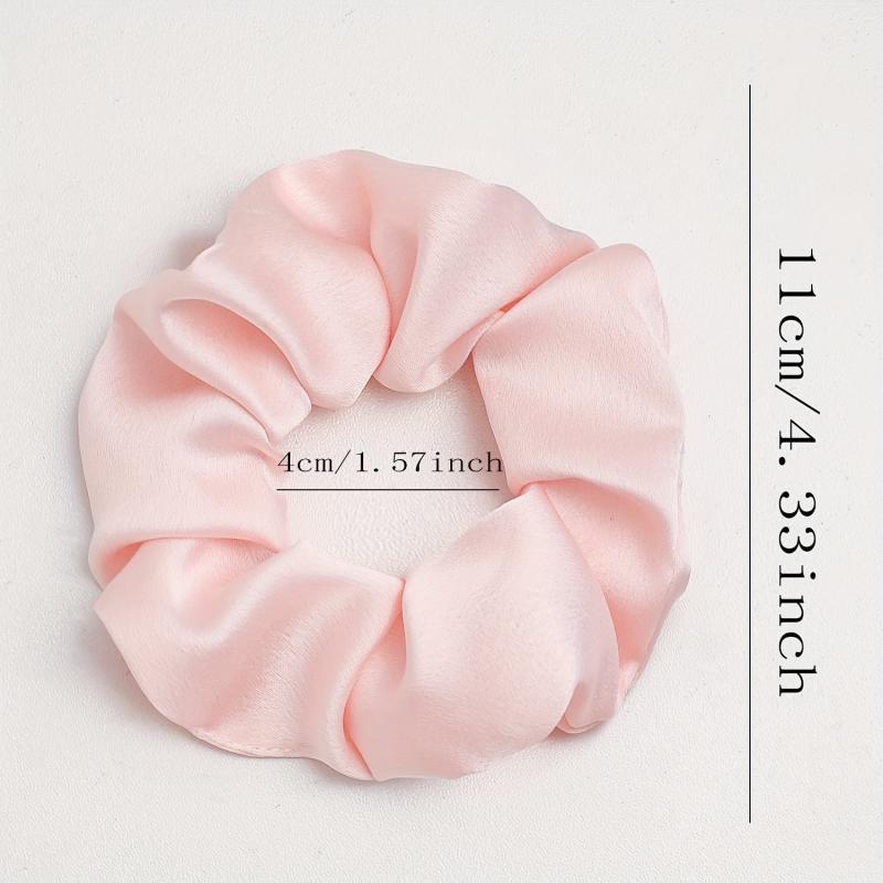 6pcs Women Scrunchies Hair Tie Style Solid Hair Ring For Ponytail Holder