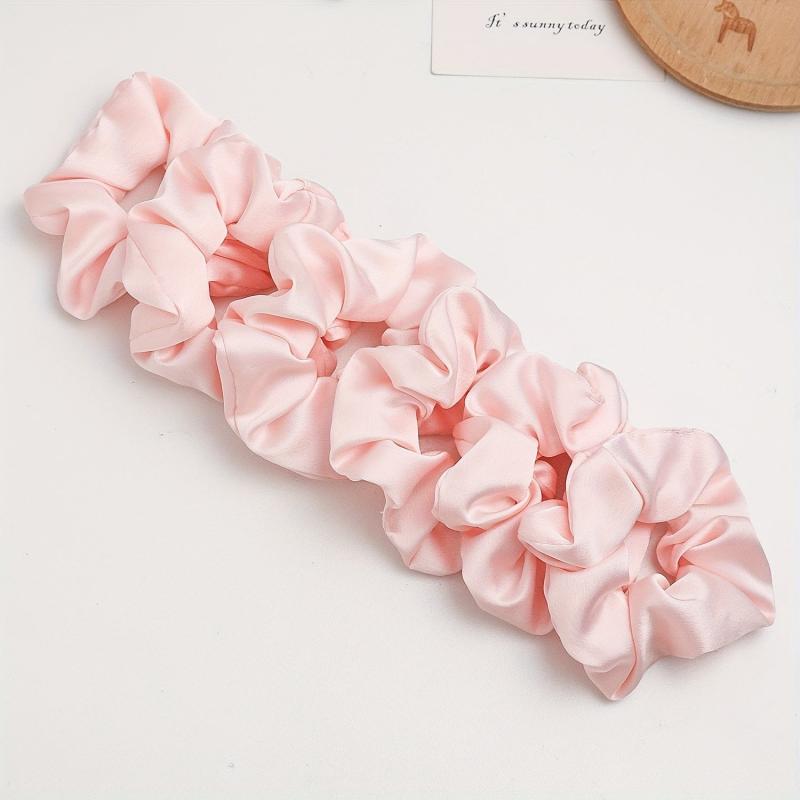 6pcs Women Scrunchies Hair Tie Style Solid Hair Ring For Ponytail Holder