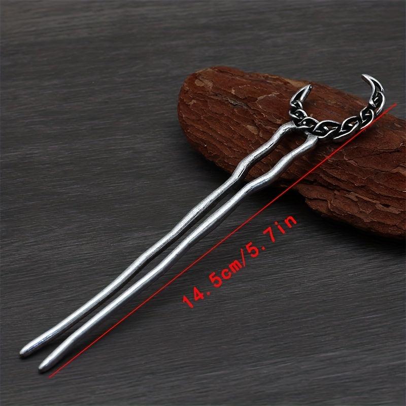 Vintage Moon Shape Hair Clip Bun Holder Alloy Headgear Non-slip
