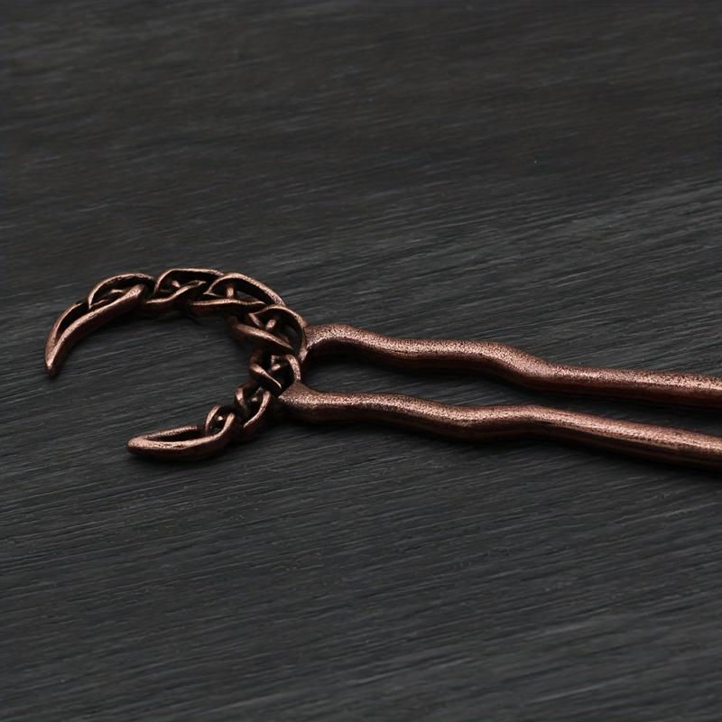 Vintage Moon Shape Hair Clip Bun Holder Alloy Headgear Non-slip