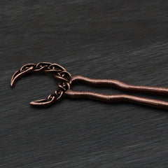 Vintage Moon Shape Hair Clip Bun Holder Alloy Headgear Non-slip