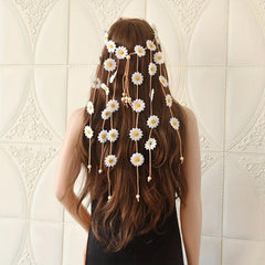 Boho Floral Headpiece For Women Girls Flower Crown Hair Rope Chain