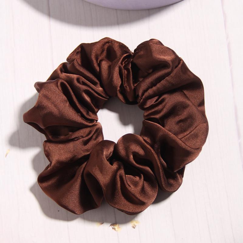 Solid Silk Scrunchies For Women Girls Soft Hair Ties