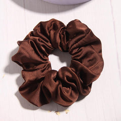 Solid Silk Scrunchies For Women Girls Soft Hair Ties