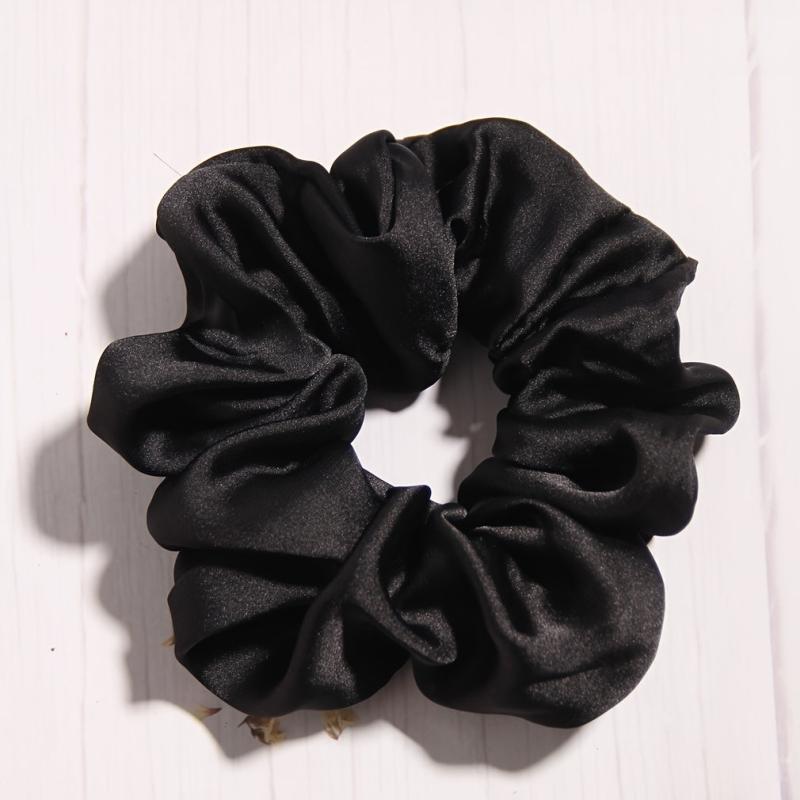 Solid Silk Scrunchies For Women Girls Soft Hair Ties