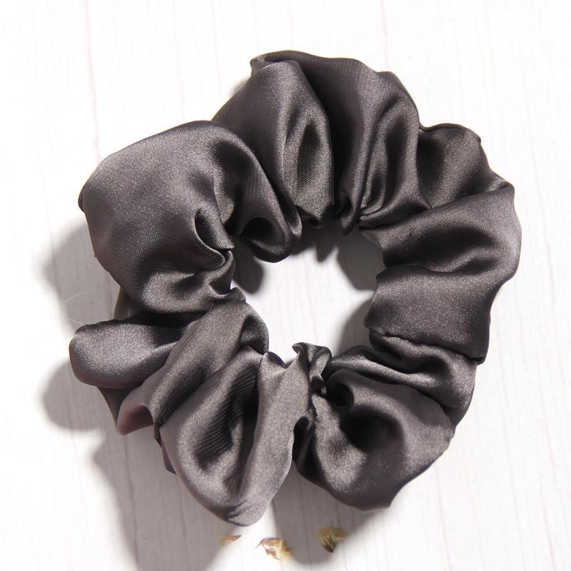 Solid Silk Scrunchies For Women Girls Soft Hair Ties