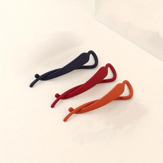 3pcs Frosted French Barrettes Hair Clips for Women
