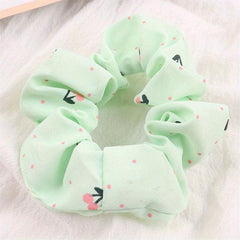 Cartoon Cherry Print Scrunchies Hair Tie Sweet Hair Rope Ponytail Holder