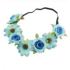 Boho Style Flower Leaf Headband Sweet Hair Band for Beach Travel