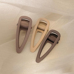 3pcs Matte Solid Snap Hair Clips for Ladies