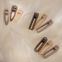 3pcs Matte Solid Snap Hair Clips for Ladies