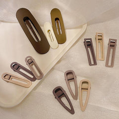 3pcs Matte Solid Snap Hair Clips for Ladies