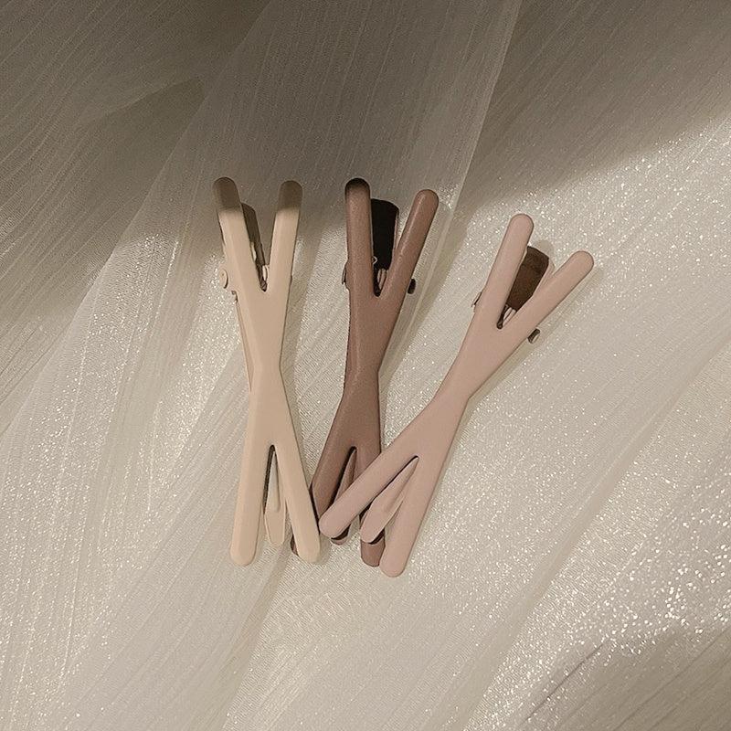 3pcs Matte Solid Snap Hair Clips for Ladies