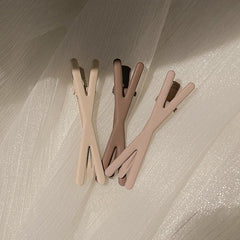 3pcs Matte Solid Snap Hair Clips for Ladies