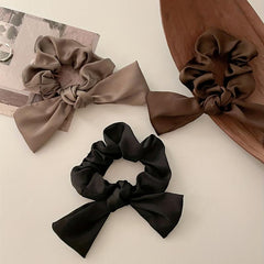 3pcs Satin Bow Scrunchies Hair Tie Bowknot Hair Ring Women Girls Accessories