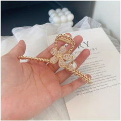 3pcs Rhinestone Pearl Hair Claw Shark Claw Tassel Head Jewelry Hair Accessories