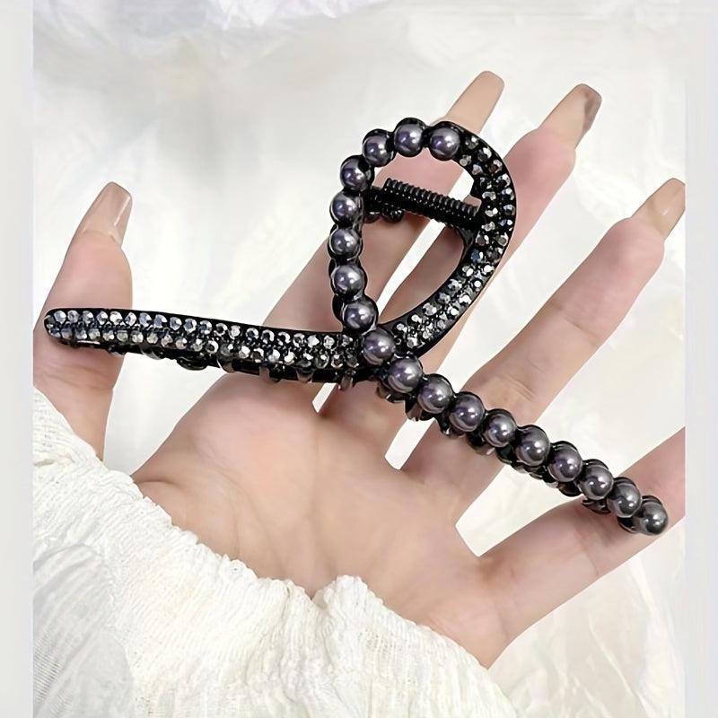 3pcs Rhinestone Pearl Hair Claw Shark Claw Tassel Head Jewelry Hair Accessories