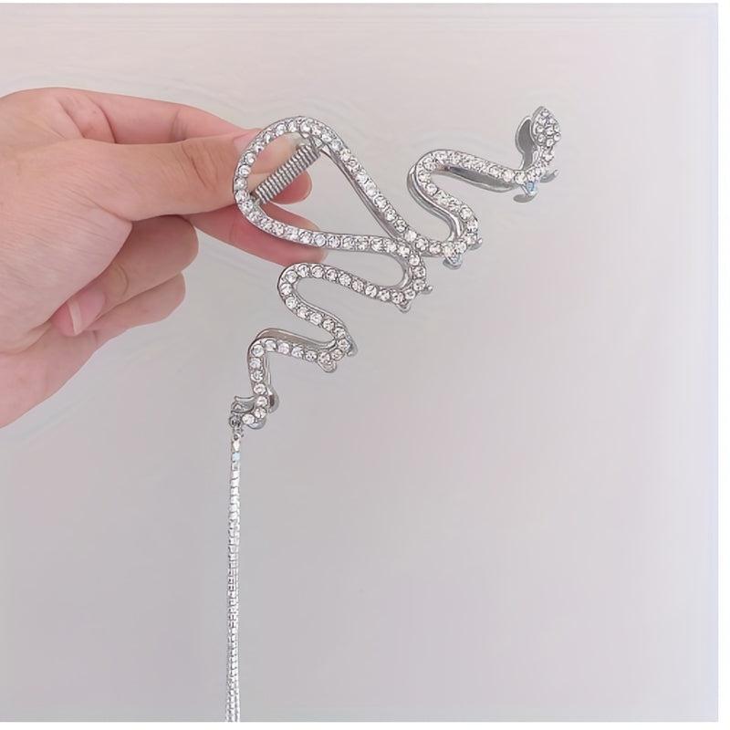 3pcs Rhinestone Pearl Hair Claw Shark Claw Tassel Head Jewelry Hair Accessories