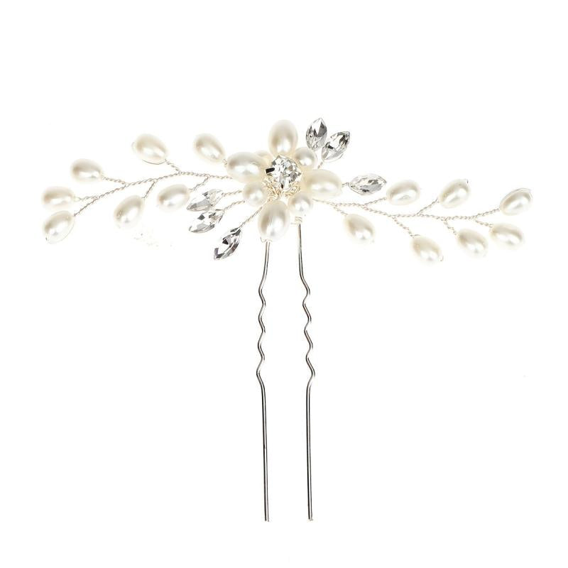 Crystal & Pearl Bridal Hairpin Wedding Hair Clip