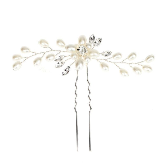 Crystal & Pearl Bridal Hairpin Wedding Hair Clip