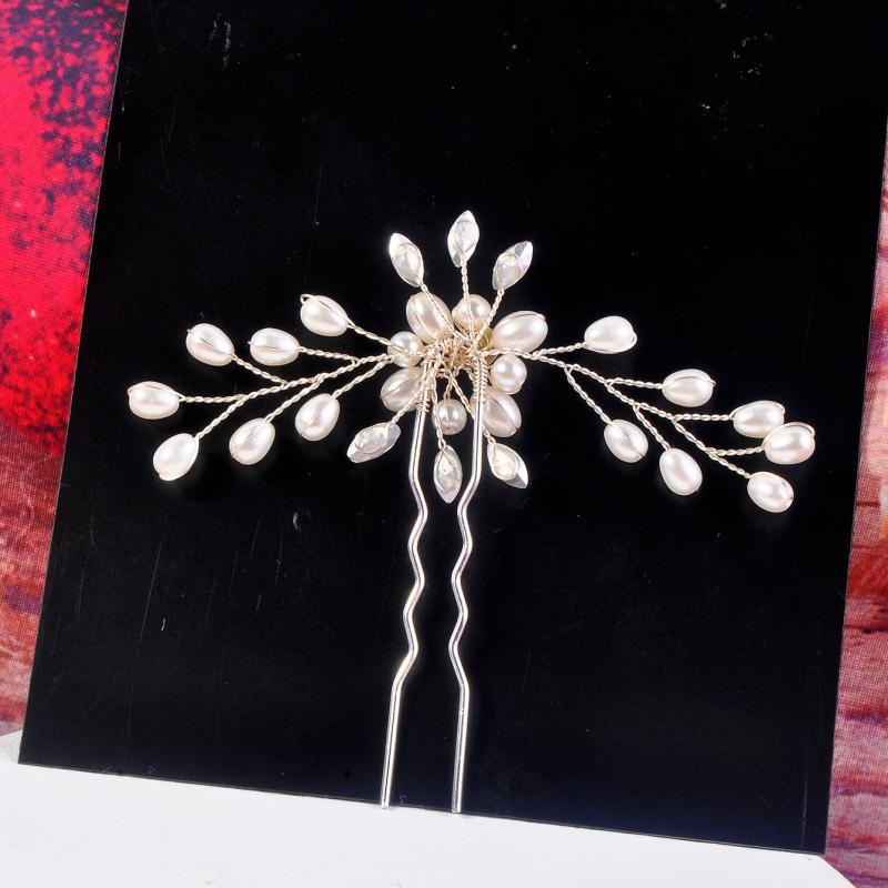 Crystal & Pearl Bridal Hairpin Wedding Hair Clip