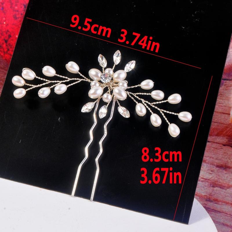 Crystal & Pearl Bridal Hairpin Wedding Hair Clip
