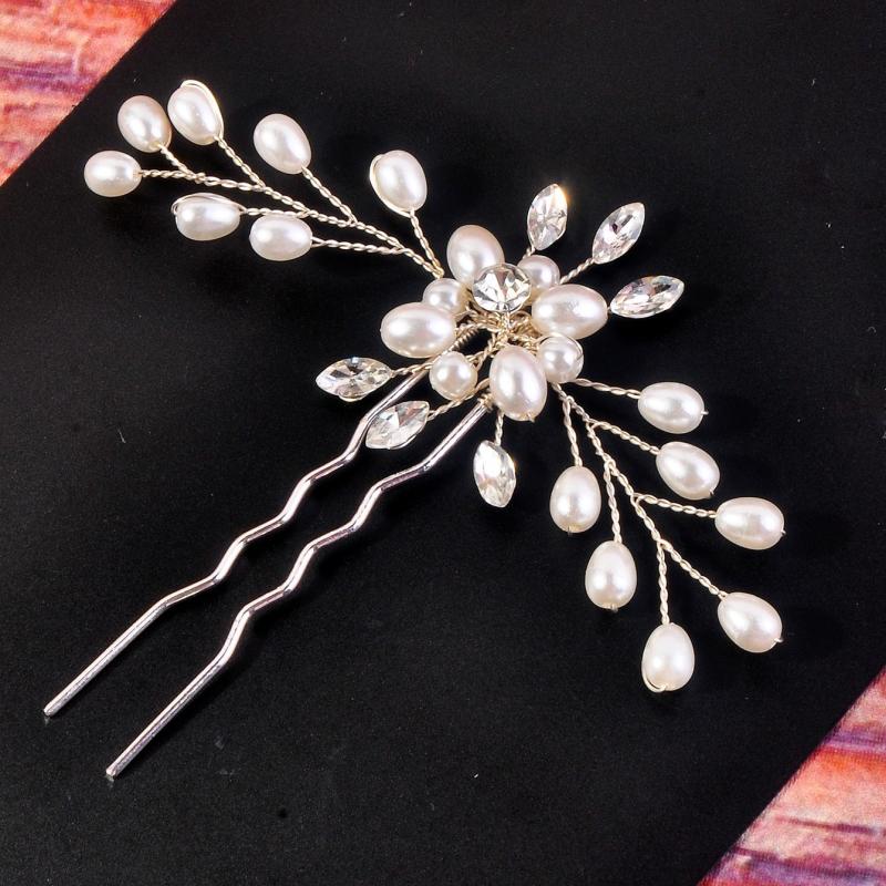 Crystal & Pearl Bridal Hairpin Wedding Hair Clip