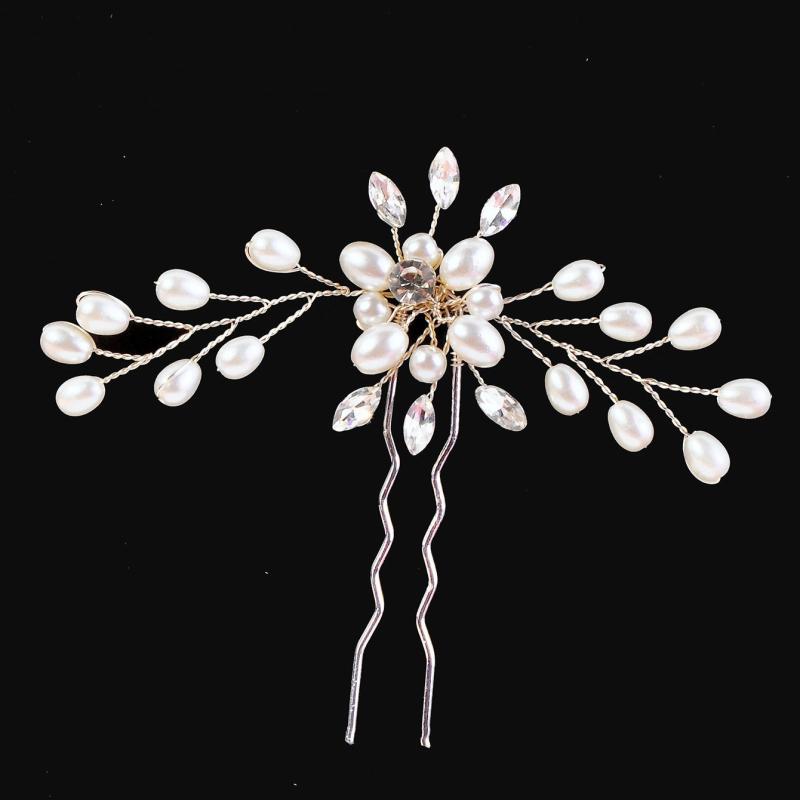 Crystal & Pearl Bridal Hairpin Wedding Hair Clip